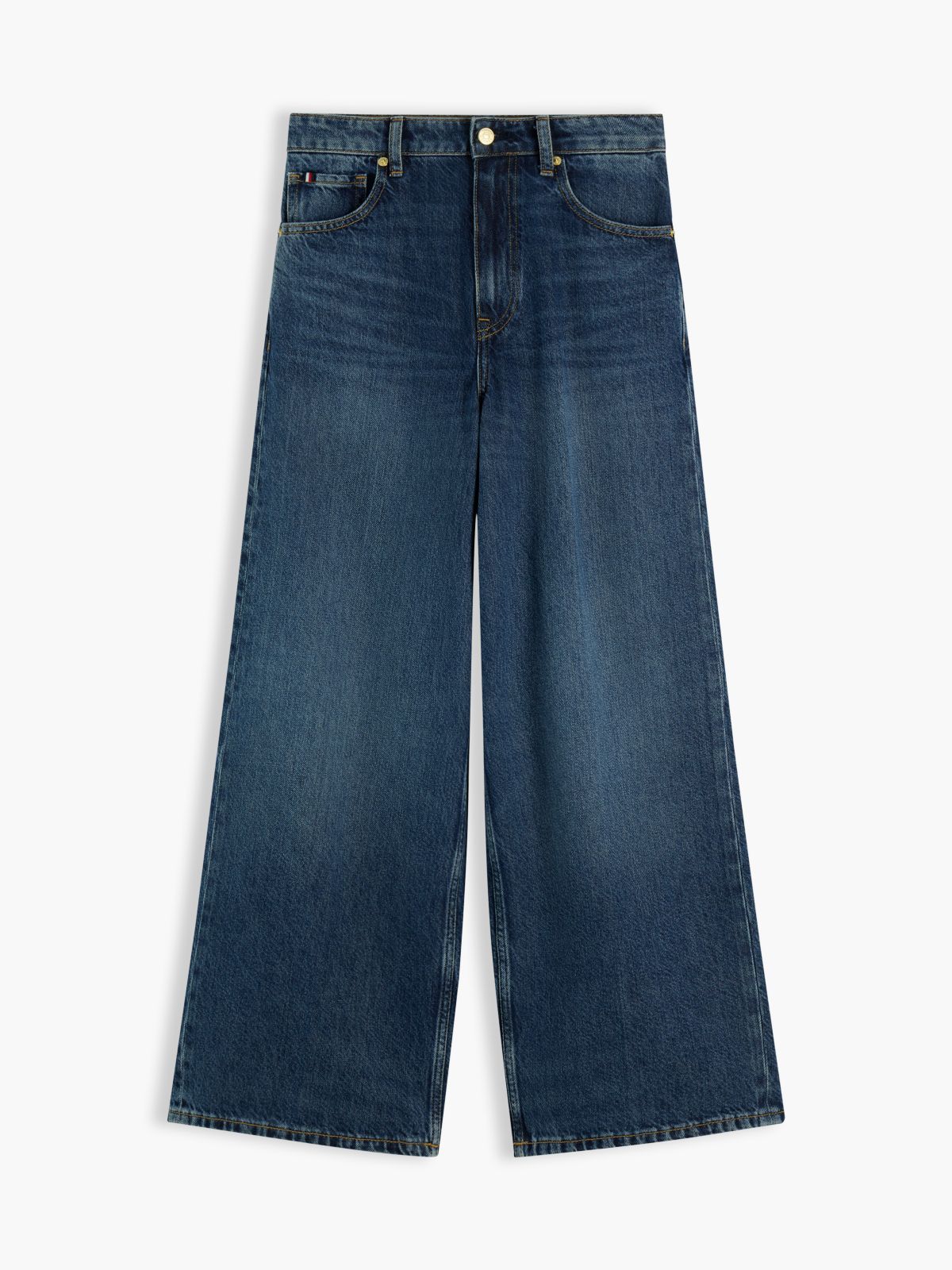 Medium Wash High-Rise Wide Leg Jean — Blue