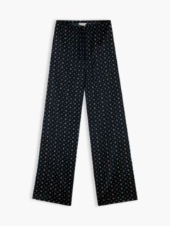 Foulard Print Satin Pull-On Pant — Navy Foulard 5