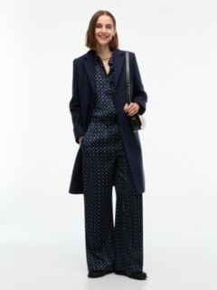 Foulard Print Satin Pull-On Pant — Navy Foulard 2