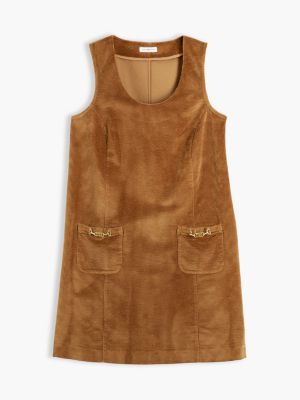 Женское платье Tommy Hilfiger Stretch Corduroy Mini Shift, цвет: Пустынный хаки — фото 5