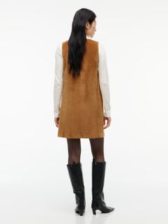 Stretch Corduroy Mini Shift Dress — Desert Khaki 4