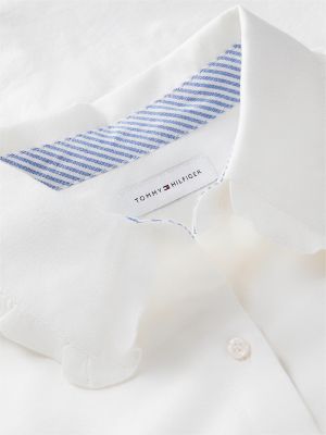 Женская рубашка Tommy Hilfiger Regular Fit Ruffle-Trim Oxford, цвет: Экрю — фото 6