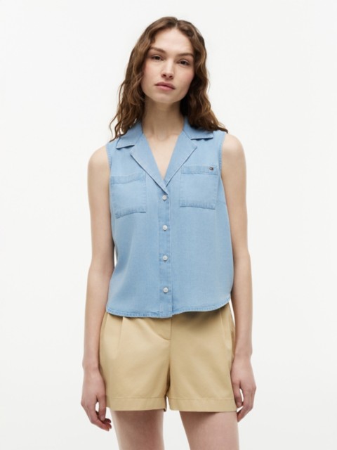 Женские рубашки Tommy Hilfiger Sleeveless Chambray Shirt