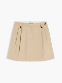 Pleated Stretch Chino Mini Skirt — Gentle Gold 5