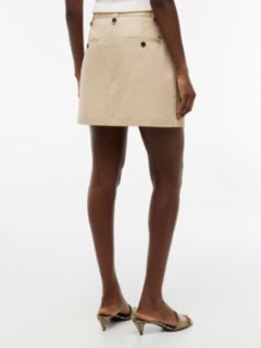 Pleated Stretch Chino Mini Skirt — Gentle Gold 4