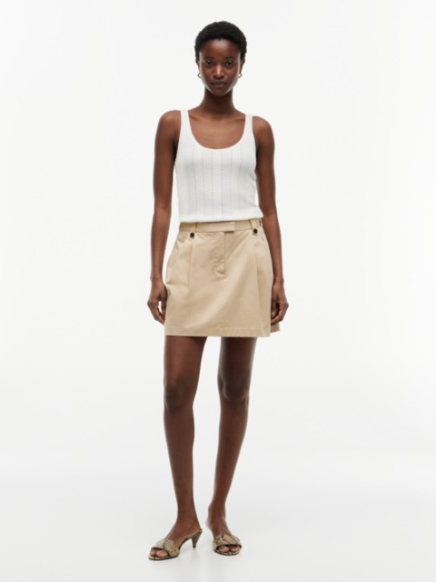 Tommy Hilfiger Pleated Stretch Chino Mini Skirt
