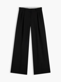 Wool-Blend Wide Leg Pant — Black 5