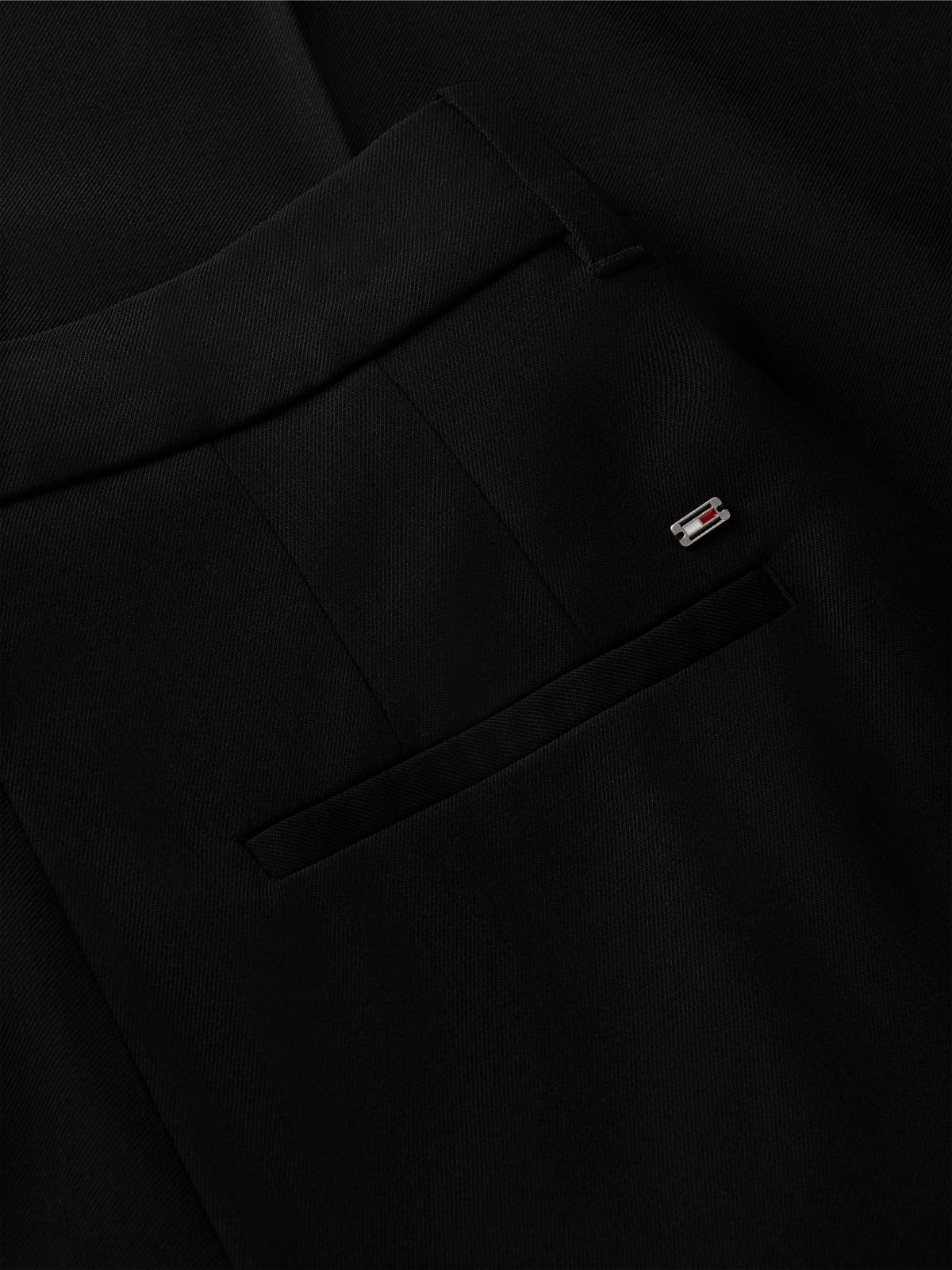 Wool-Blend Wide Leg Pant — Black
