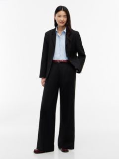 Wool-Blend Wide Leg Pant — Black 2
