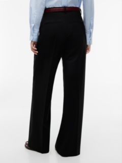 Wool-Blend Wide Leg Pant — Black 4