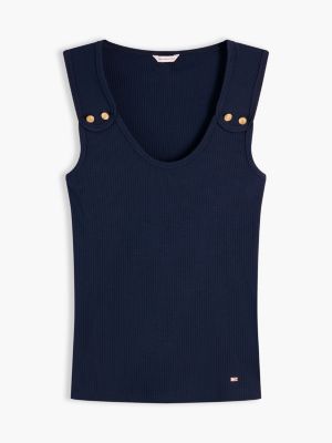 Женские топы Tommy Hilfiger Slim Fit Nautical Gold-Button Tank Top — фото 5