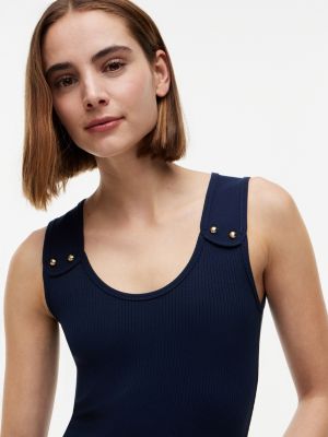Женские топы Tommy Hilfiger Slim Fit Nautical Gold-Button Tank Top — фото 3