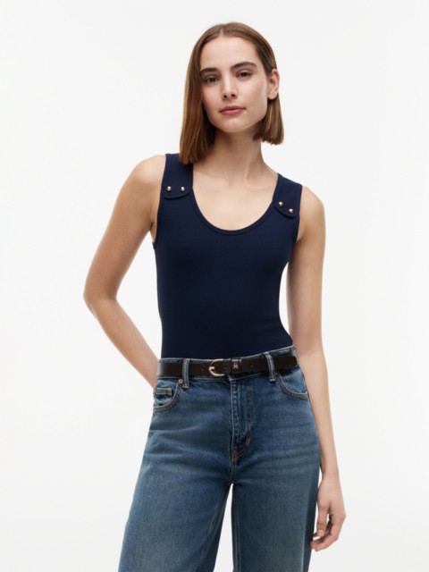 Женские топы Tommy Hilfiger Slim Fit Nautical Gold-Button Tank Top