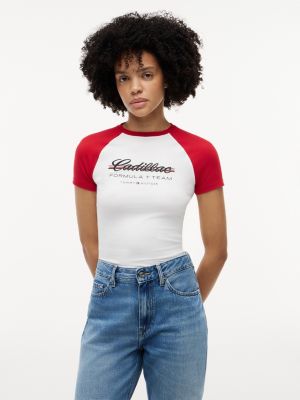 Tommy x Cadillac F1&reg; Team Raglan T-Shirt, White / Red