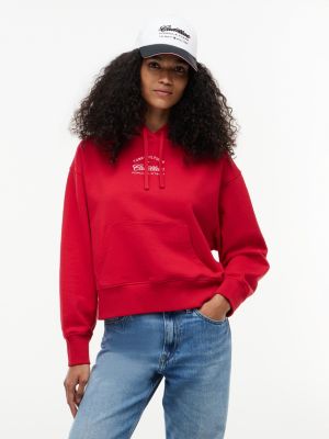 Tommy x Cadillac F1&reg; Team Boxy Hoodie, Red