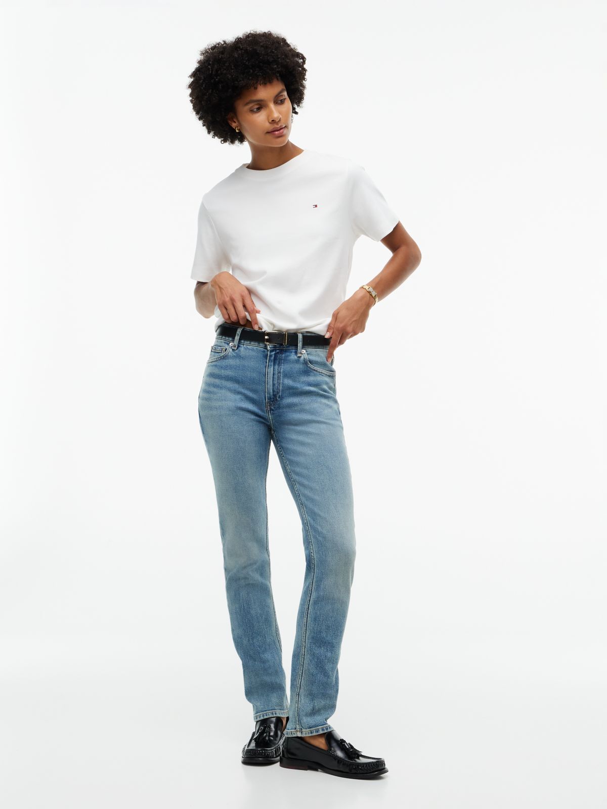 Mid-Rise Stretch Slim Jean — Mid Ocean
