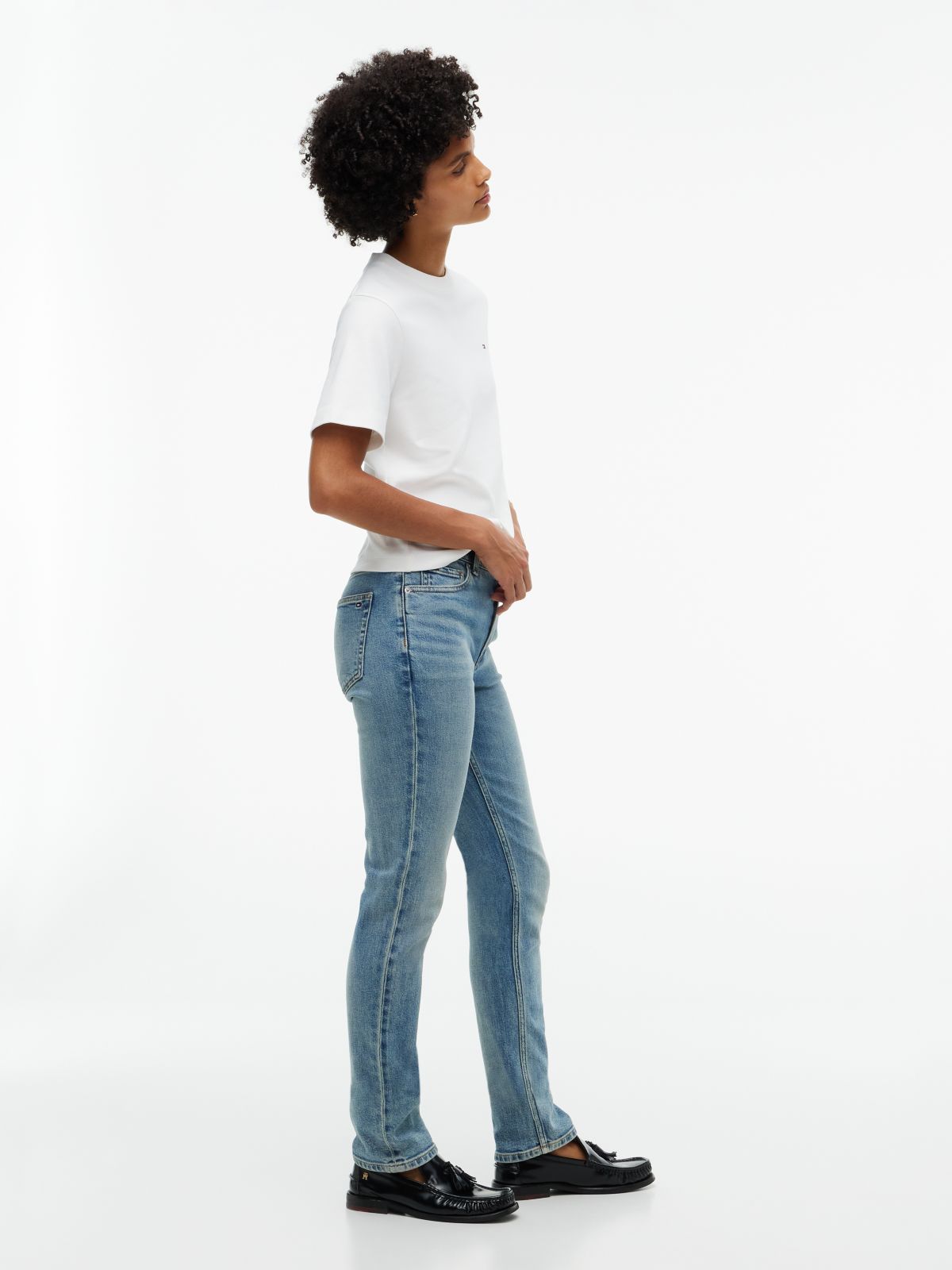 Mid-Rise Stretch Slim Jean — Mid Ocean
