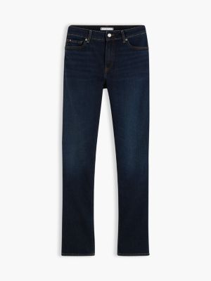 Женские джинсы Tommy Hilfiger Mid-Rise Stretch Slim Jean, цвет: Глубокий тёмный океанский — фото 8