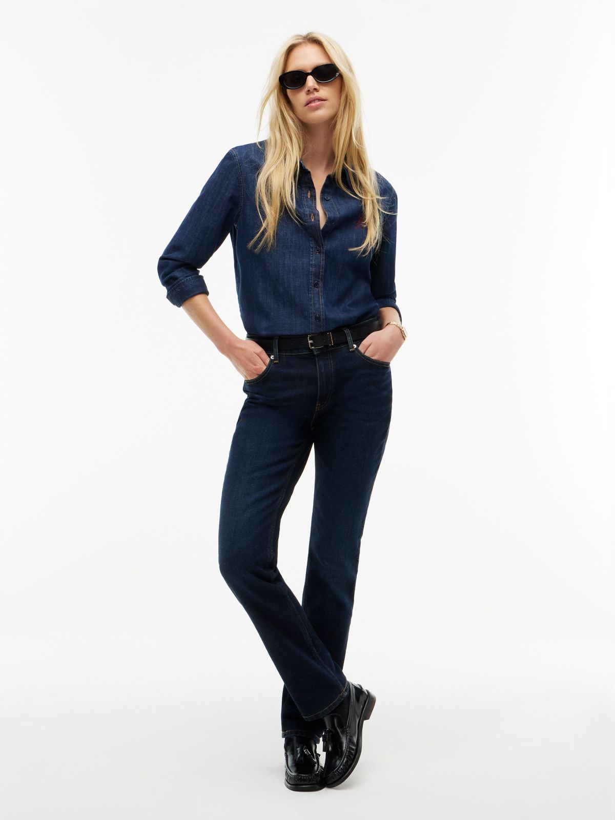 Mid-Rise Stretch Slim Jean — Deep Dark Ocean