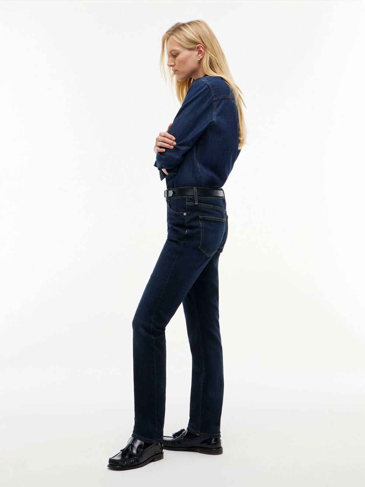 Mid-Rise Stretch Slim Jean — Deep Dark Ocean