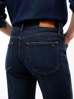 Женские джинсы Tommy Hilfiger Mid-Rise Stretch Slim Jean, цвет: Глубокий тёмный океанский — фото 5