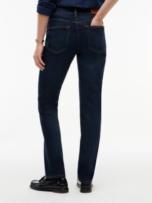 Женские джинсы Tommy Hilfiger Mid-Rise Stretch Slim Jean, цвет: Глубокий тёмный океанский — фото 7