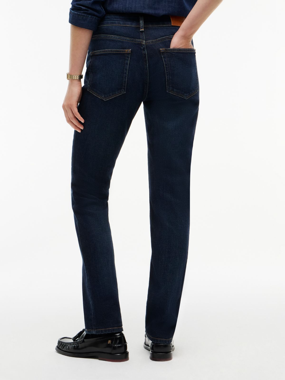 Mid-Rise Stretch Slim Jean — Deep Dark Ocean