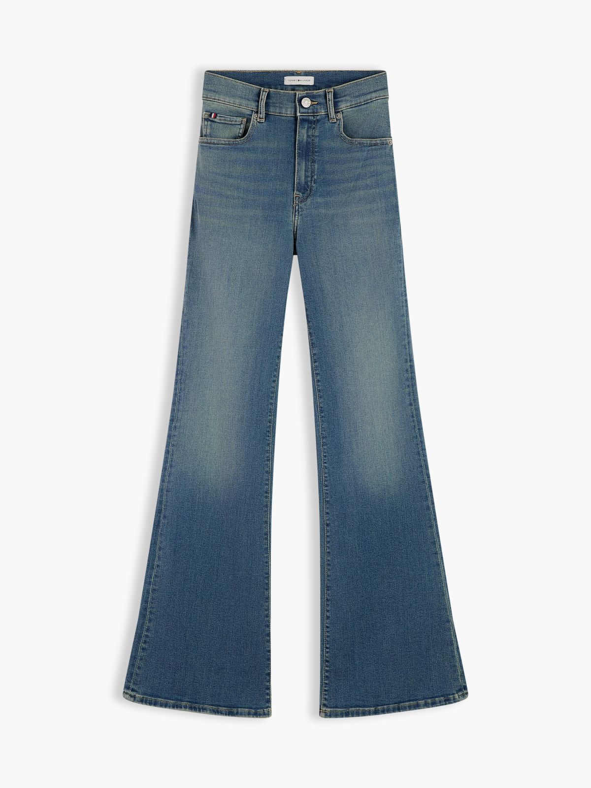 Mid-Rise Stretch Flared Jean — Mid Wash