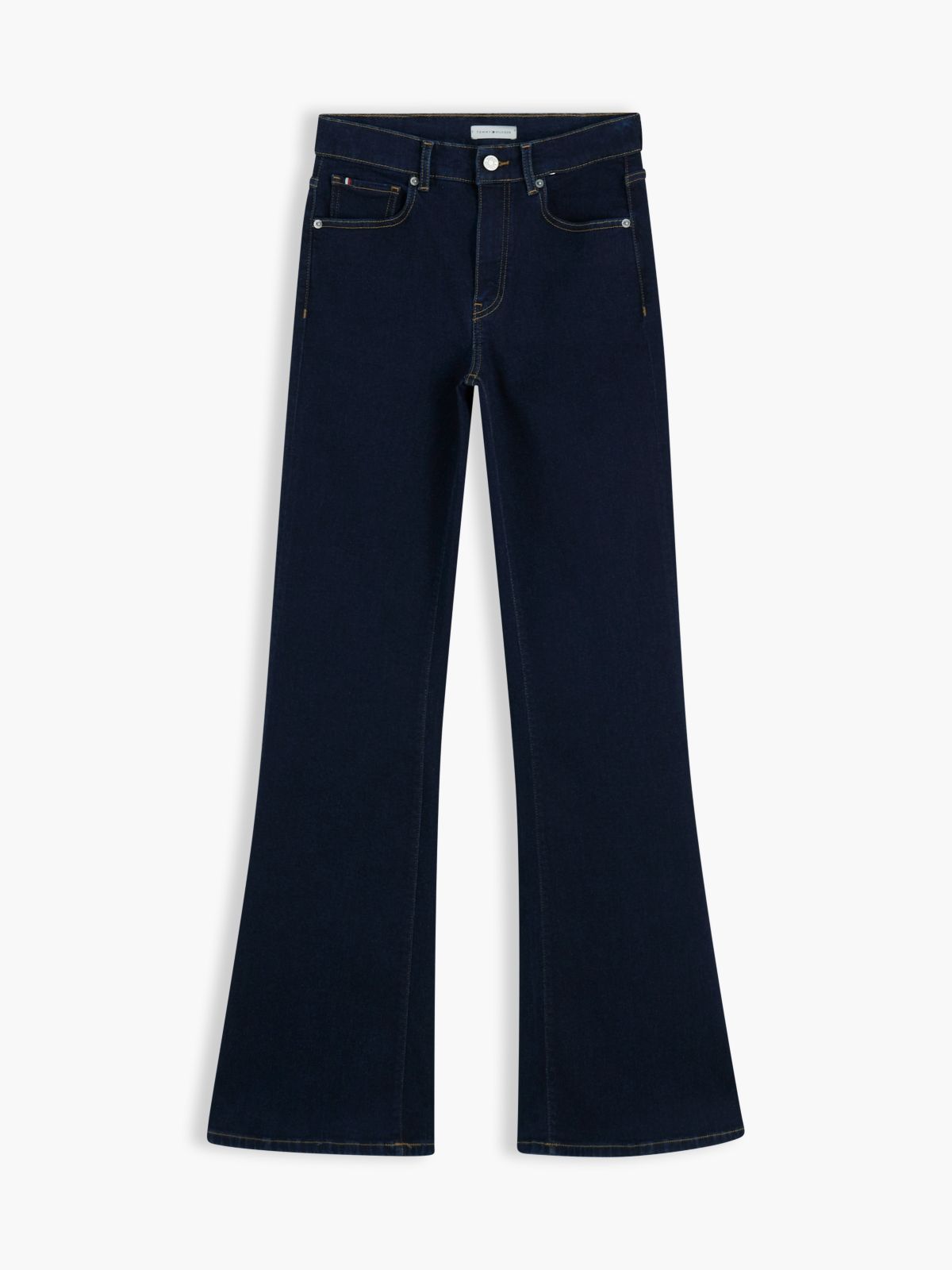 Mid-Rise Stretch Flared Jean — Deep Dark Wash