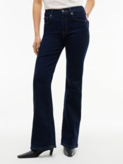 Mid-Rise Stretch Flared Jean — Deep Dark Wash 1
