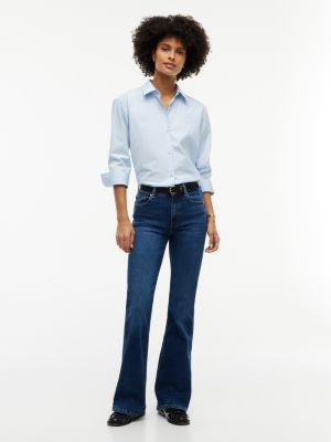 Женские джинсы Tommy Hilfiger Mid-Rise Stretch Flared Jean, цвет: Тёмная варка — фото 2