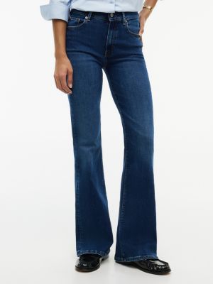 Mid-Rise Stretch Flared Jean, Dark Wash