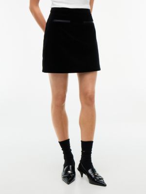Velvet Mini Skirt, Black