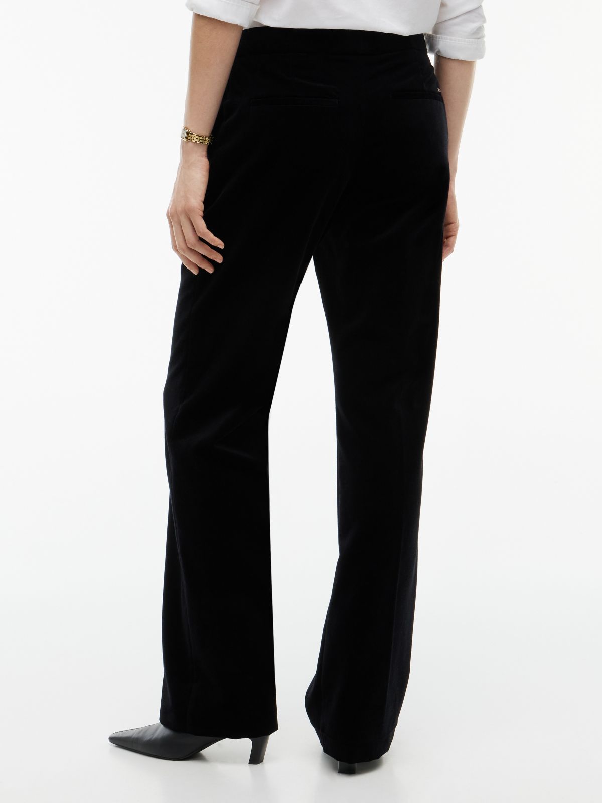 Velvet Slim Bootcut Pant — Black