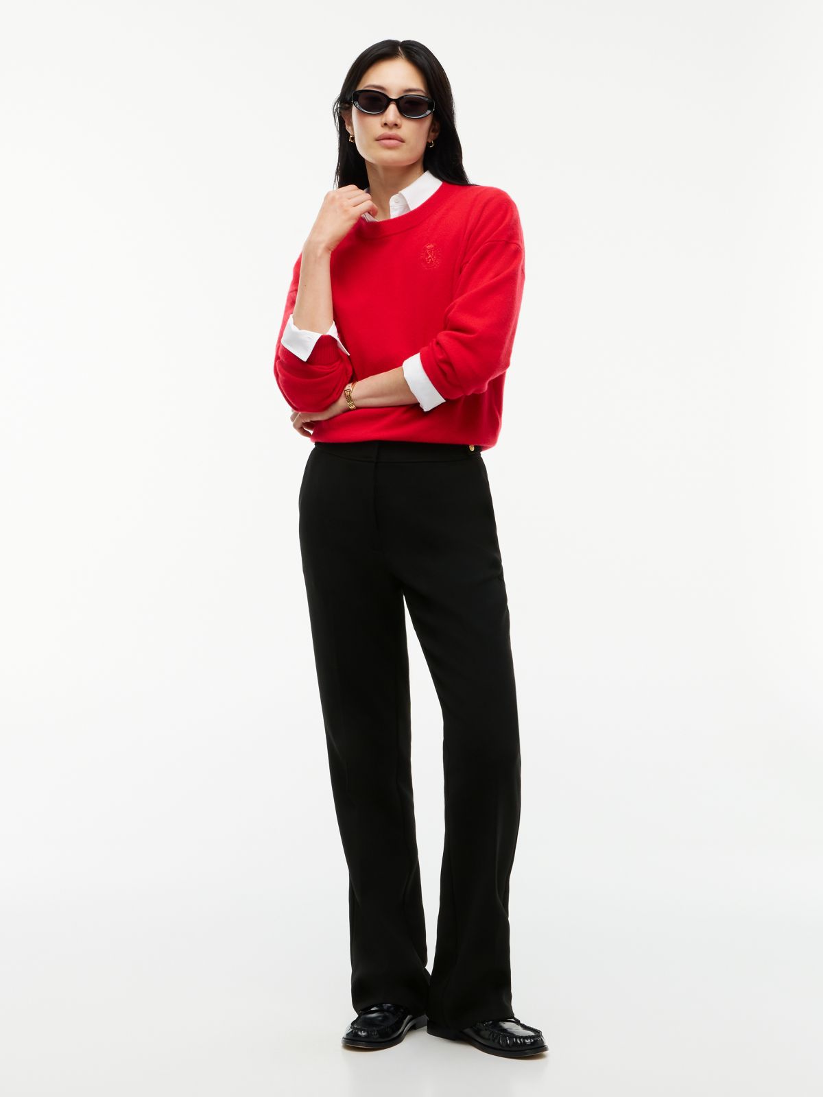 Slim Bootcut Ponte Pant — Black