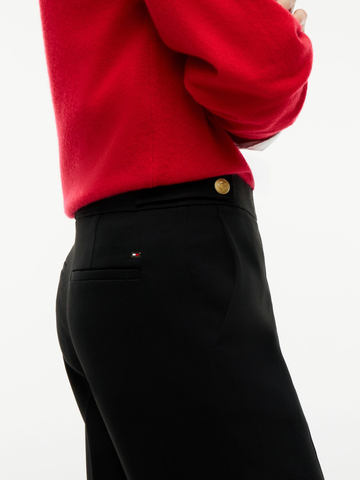 Slim Bootcut Ponte Pant — Black