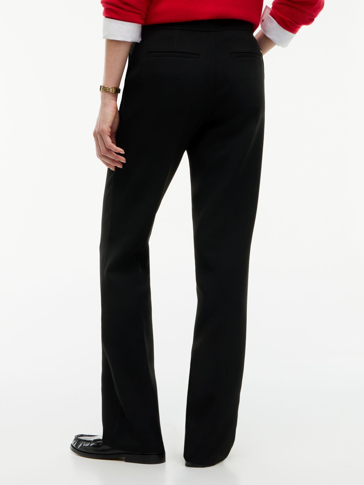 Slim Bootcut Ponte Pant — Black