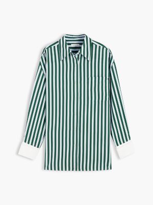 Женская рубашка Tommy Hilfiger Oversized Striped Contrast Cuff, цвет: Синий — фото 5