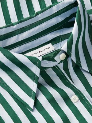 Женская рубашка Tommy Hilfiger Oversized Striped Contrast Cuff, цвет: Синий — фото 6