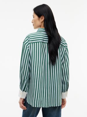 Женская рубашка Tommy Hilfiger Oversized Striped Contrast Cuff, цвет: Синий — фото 4
