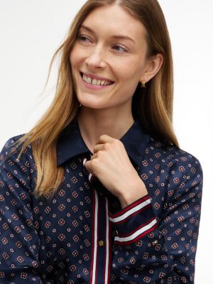 Женское платье Tommy Hilfiger Foulard Mini Shirtdress, цвет: Синий — фото 3