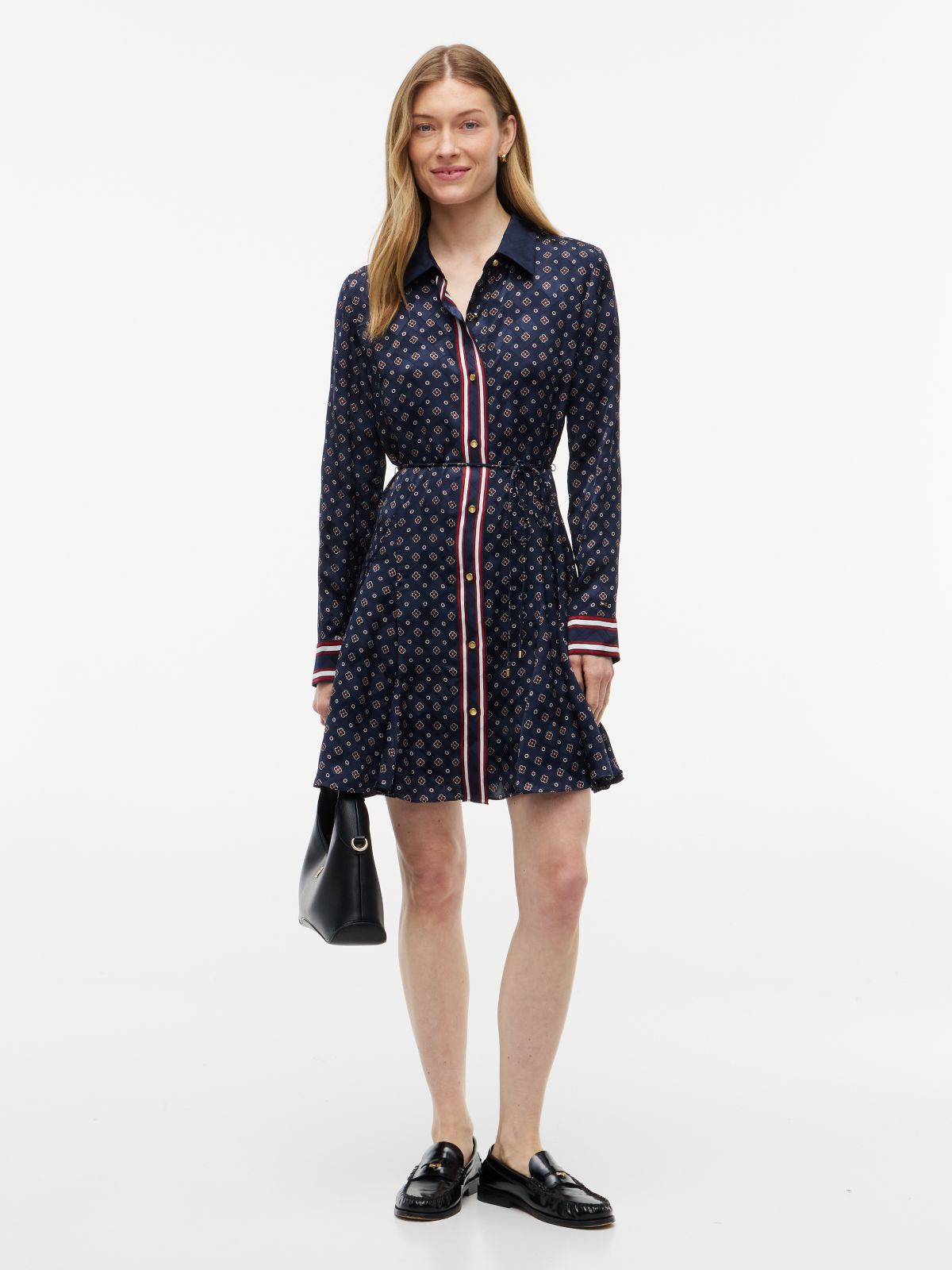 Foulard Mini Shirtdress — Foulard Blue