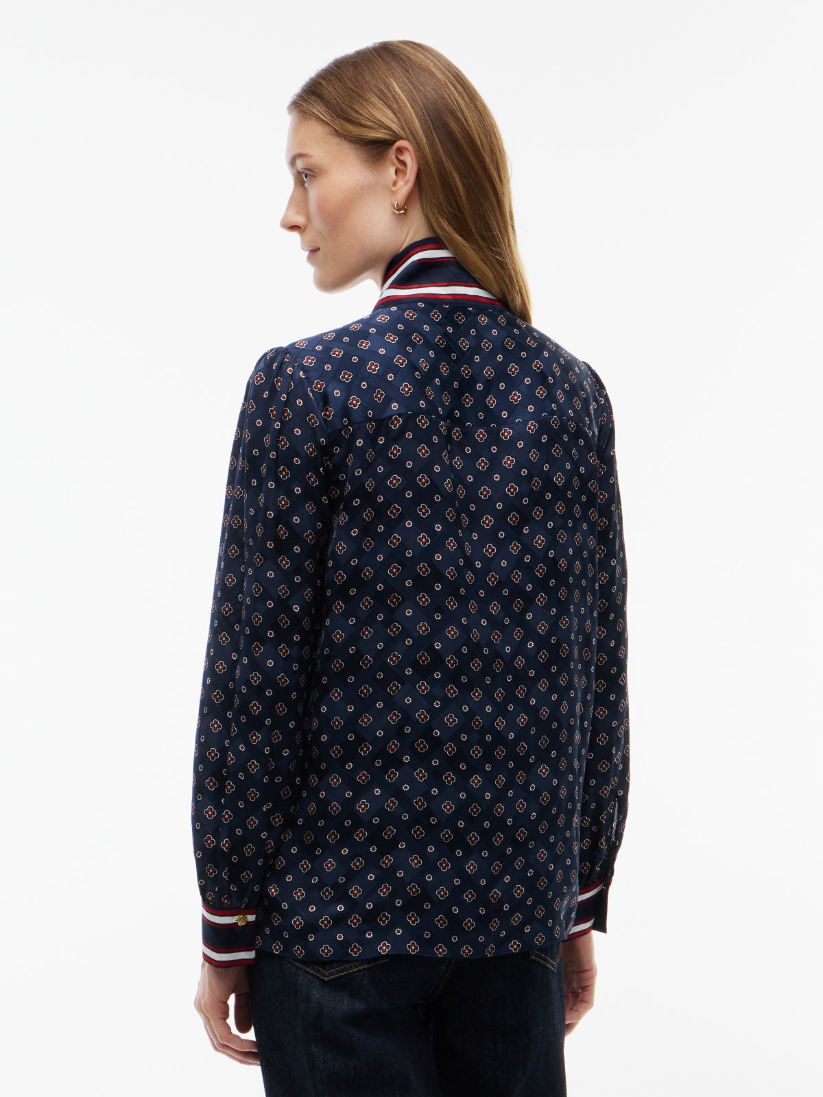 Foulard Bow Blouse — Foulard Navy