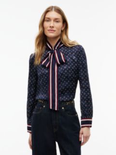Foulard Bow Blouse — Foulard Navy 1
