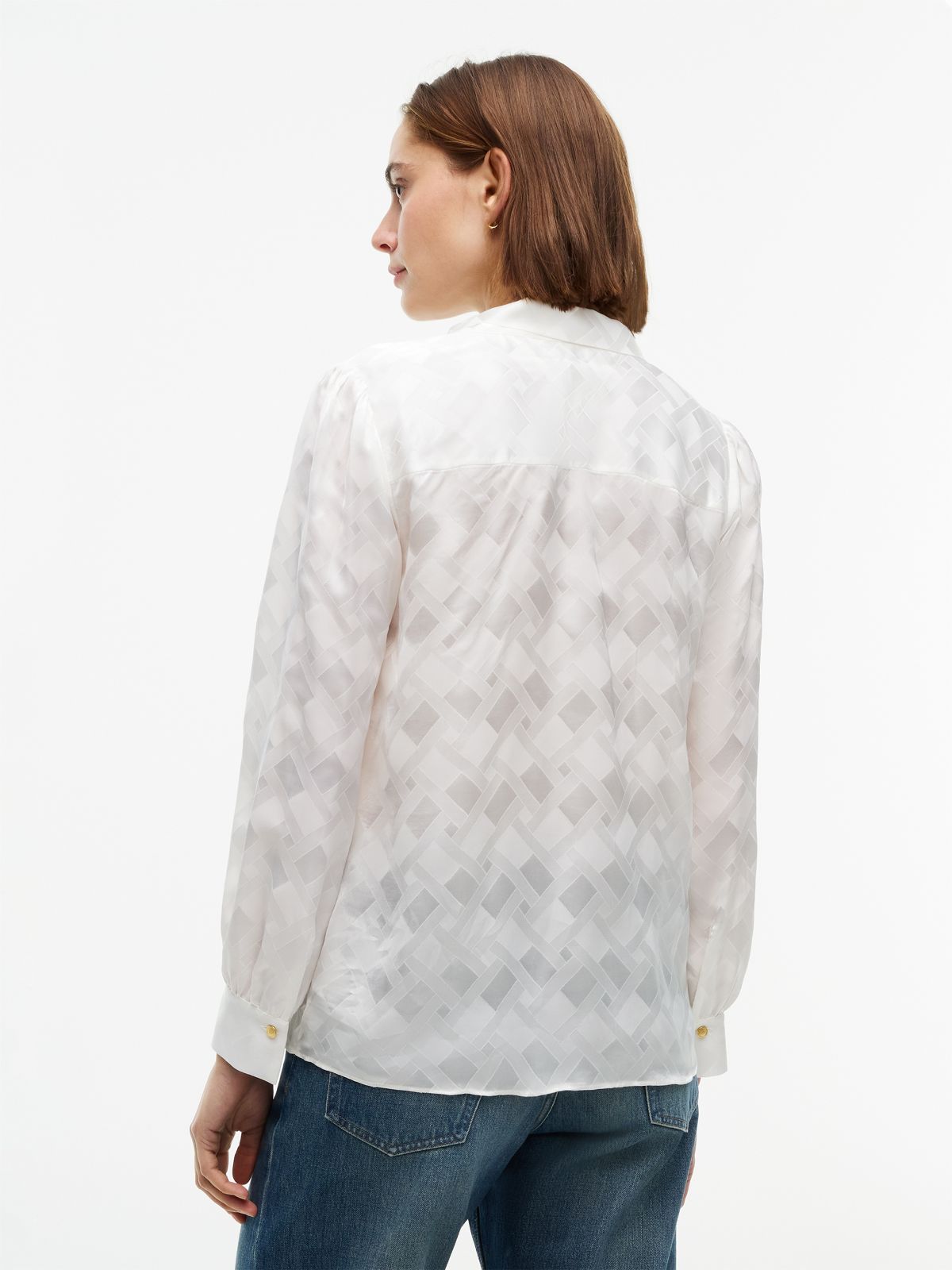 Foulard Bow Blouse — Ivory Silk