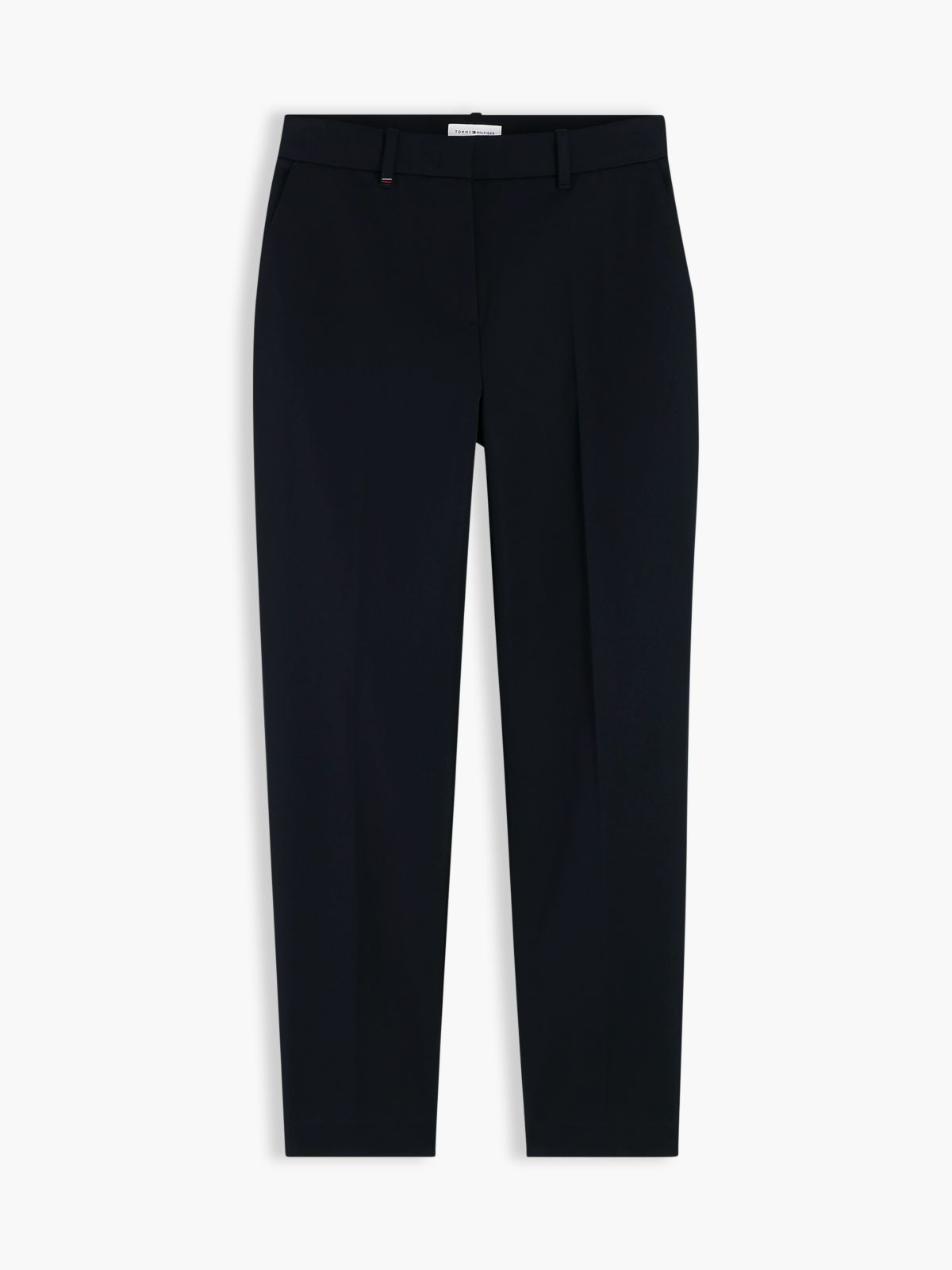 Stretch Gabardine Slim Straight Pant — Black