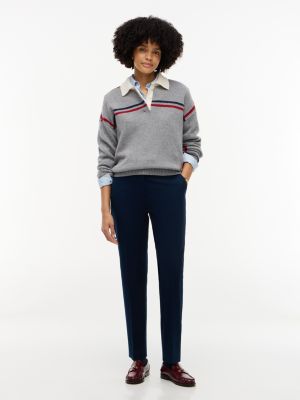 Tommy Hilfiger Women's Stretch Gabardine Slim Straight Pant - Dark Blue - 6