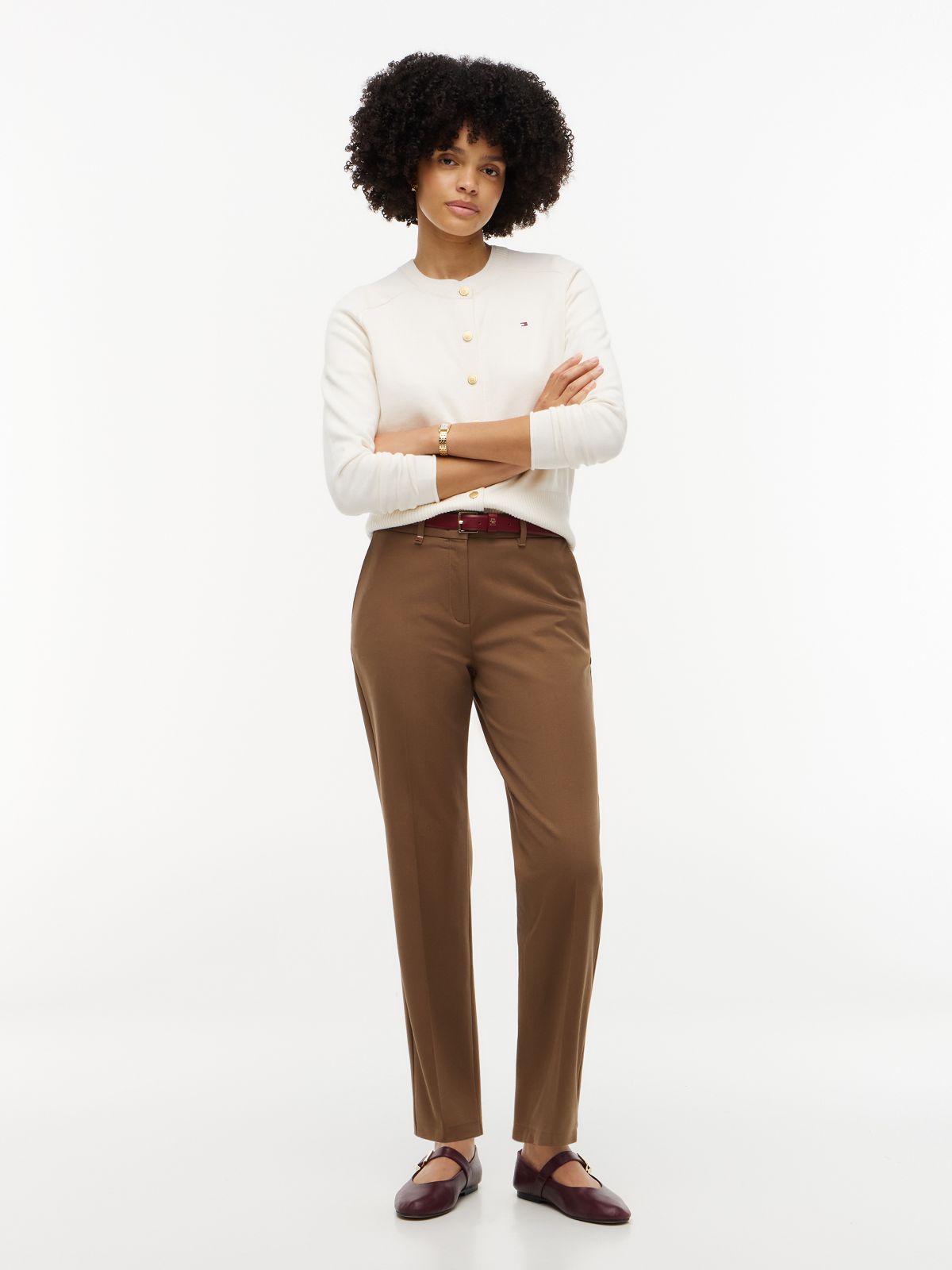 Stretch Gabardine Slim Straight Pant — Nordic Taupe