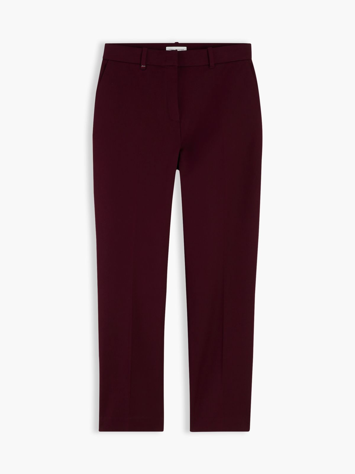 Stretch Gabardine Slim Straight Pant — Deep Burgundy