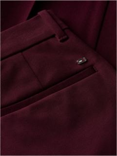 Stretch Gabardine Slim Straight Pant — Deep Burgundy 6